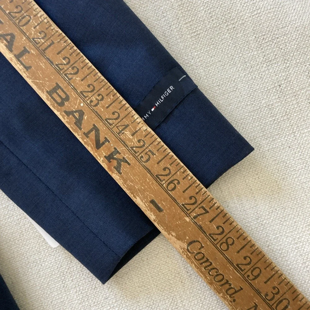 Tommy Hilfiger Men's Modern Fit 2-pc Suit Jacket 44L Pants 36W 29L Wool Blue